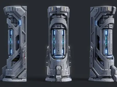 Sci-Fi Parts Kit Pack Vol 02 E-PBR Low-poly 3D model