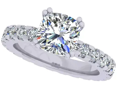 Cushion Stone Ring 3D print model purchase