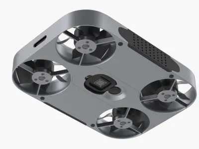 Compact Selfie Drone Silver Black 3D model