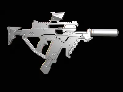 Stylized Gun Low-poly 3D model get