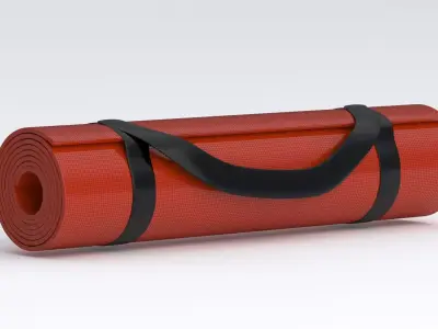 Yoga Mat Red 3D model