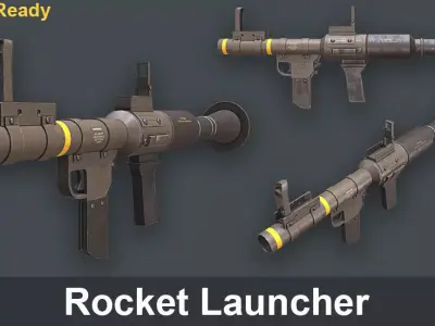 Rocket Launcher Game Ready 1   Low-poly 3D model