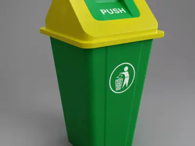 Swing Dustbin Low-poly 3D model