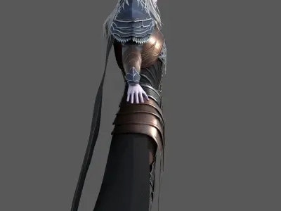 Elfo Oscuro Low-poly 3D model