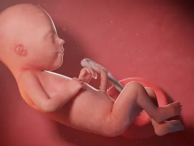 Fetus Week 21 Animated 3D model