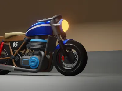 Cafe Racer Motorcycle 3D model purchase