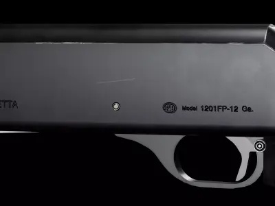 Beretta 1201 And 1201FP Semi Automatic Shotgun Low-poly 3D model