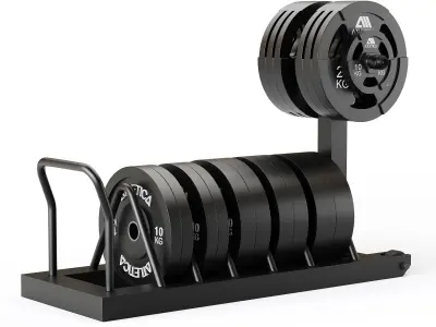 Tusker mobile weight plate rack 3D model