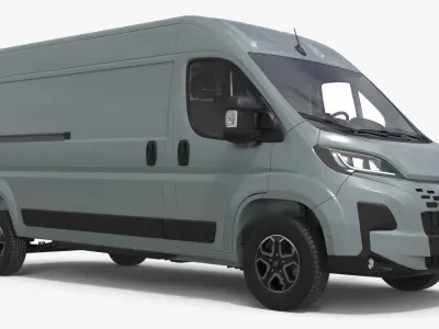 Fiat Ducato Medium Van Gray Color Simplified 3D model