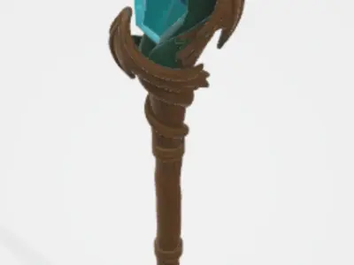 magic stick with dragon stone 3D model
