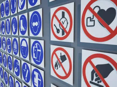 Workplace safety and environmental protection Free low-poly 3D model