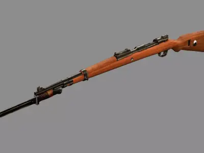 Kar98k With Bayonet Mauser Karabiner Low-poly 3D Model Low-poly 3D model