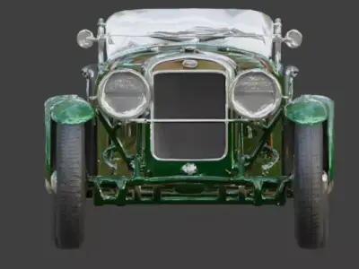 Classic British Racing Green Roadster 3D Model Low-poly 3D model