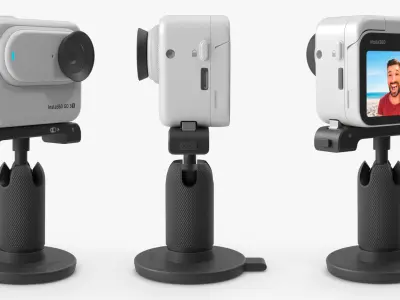 Insta360 Action Camera with Flip Screen on Stand 3D model