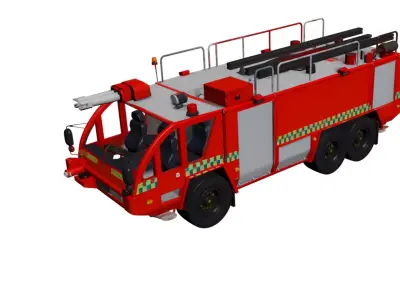 Airport Fire Truck 3D Model Aircraft Rescue Firefighting Vehicle 3D model