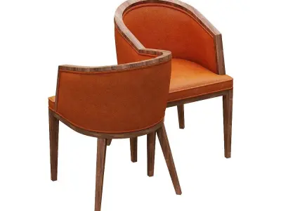 Antique courting chair Low-poly 3D model