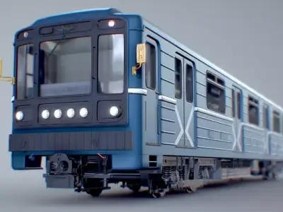 High Poly Metro Train 3D Model WIP 3D model