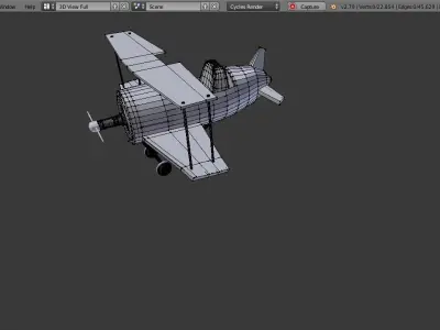 Sci Fi Stylized   Air Plane 3D Model  Low-poly 3D model