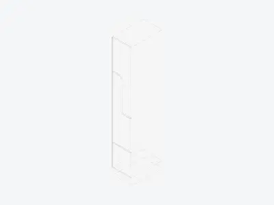 Locker - Laminate - Integral - Step - Bag Top Low-poly 3D model