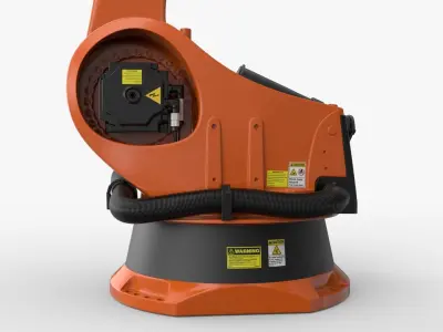KUKA 210 2 Cinema 4D Rigged industrial robotic arm 3D model