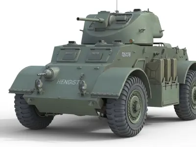 T17E1 Staghound Armored Car Low-poly 3D model