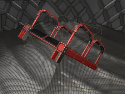 Sci-Fi Stairs - 26- Red Version Low-poly 3D model