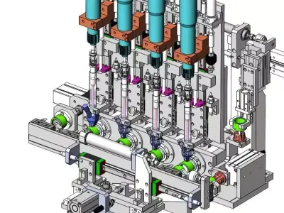 Multi-Head Automatic Screw Locking Machine Mechanism 3D model