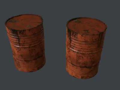 Barrels rusty barrel Low-poly 3D model