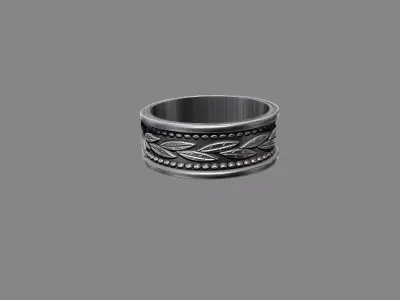 Ornate Floral Greek wedding band ring  3D print model