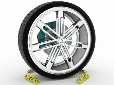ORTAS CAR WHEEL RIM 139 GAME READY WHEEL RIM TIRE 3D model