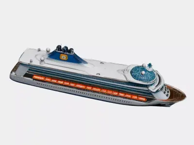 Modern Luxury Cruise Ship - Sleek 3D Ocean Liner Model 03 3D model