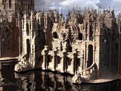 Ancient Shaman Temples Towers 3  Kit bash 3D model