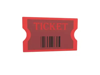 Cartoon Ticket v1 002 Low-poly 3D model