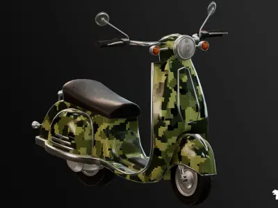 City Scooter - Rigged BP Controllable with Skins Low-poly 3D model