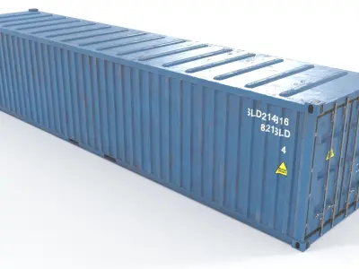 Container 40ft low poly PBR Low-poly 3D model