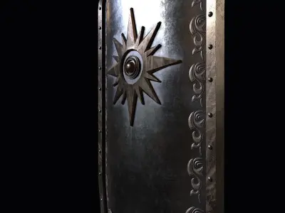 Medieval Shield Low-poly 3D model 13