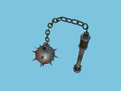 Medieval Flail 07 Blood - Character Fantasy Weaponry Low-poly 3D model