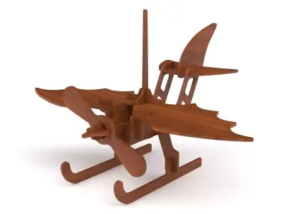 Wooden toy plane 3D model buy