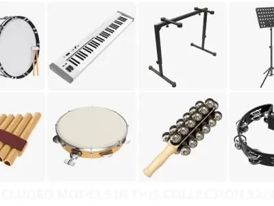  Musical Instrument Large Collection 01 - 36 PBR models 