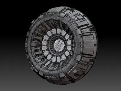 Sci-fi spaceship fighter jet engine flame nozzle 3D model  2 3D model