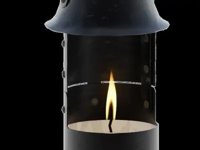 Handholding ancient candle lantern 3d model 3D model