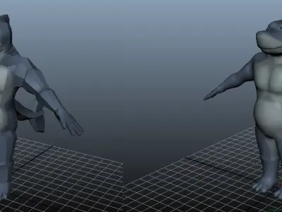 Anthropomorphic Shark Low-poly 3D model