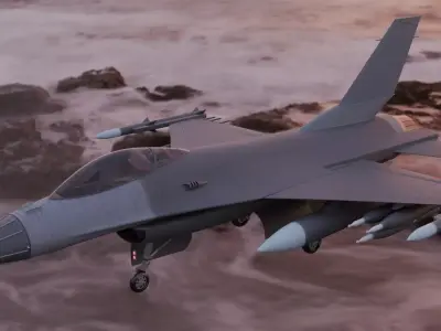 F-16 Fighting Falcon Jet - Game Ready Low Poly 3D Model  PBR  3D model