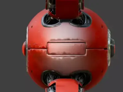 Realistic Sci-Fi Red Hover Drone 3D Model Low-poly 3D model