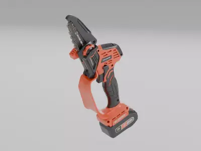 Mini Electric Chainsaw Low-poly 3D model