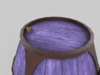  Stylized barrel Low-poly 3D model