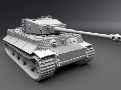 Tiger Late Zimmerit Scale model 3D print model