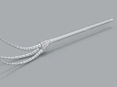 Wooden Medieval Pitchfork Low-poly 3D model