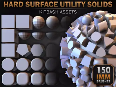 150 Hard Surface IMM Utility Solids Low-poly 3D model