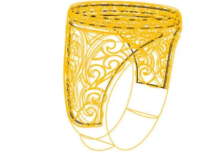 0117 - Firoza Stone Antique Ring 3D print model